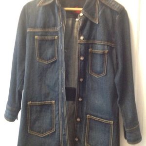 Blue Cult Dark Denim Trench Coat